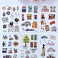 Set of 6 Travel Adventures Clear Stickers