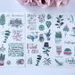 Set of 3 Plant Leaves Clear Stickers