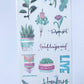 Set of 3 Plant Leaves Clear Stickers