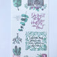Set of 3 Plant Leaves Clear Stickers