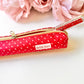 Red Polka Dots Slim Pencil Case