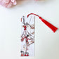 One-sided Circus Acrobats Bookmark with Red Tassel