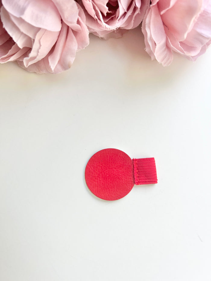 Red Faux Leather Adhesive Pen Holder Loop