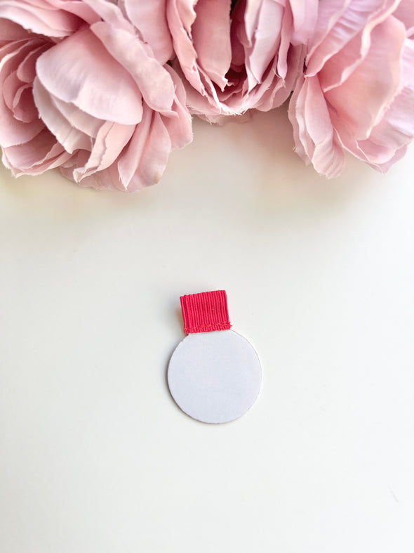 Red Faux Leather Adhesive Pen Holder Loop