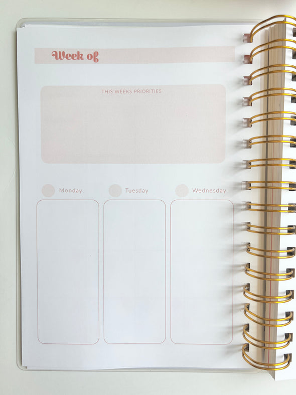 Weekly Layout Butterfly Wire-O A5 size Planner
