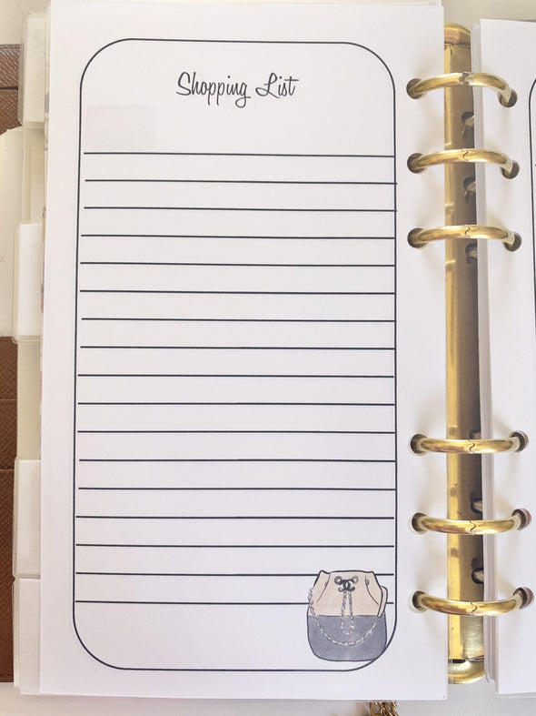 Shopping List Notes - 10 Pages