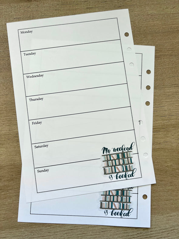 Fully Booked Planner Weekly Inserts