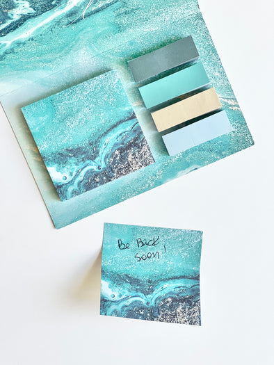 Summer Ocean Sticky Notes and Flags Set