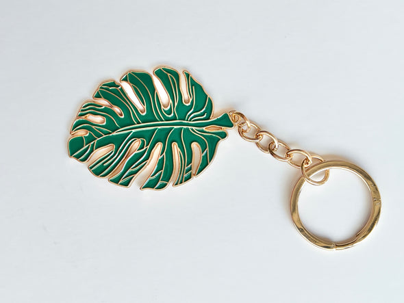 Monstera Enamel Planner Charm Keychain