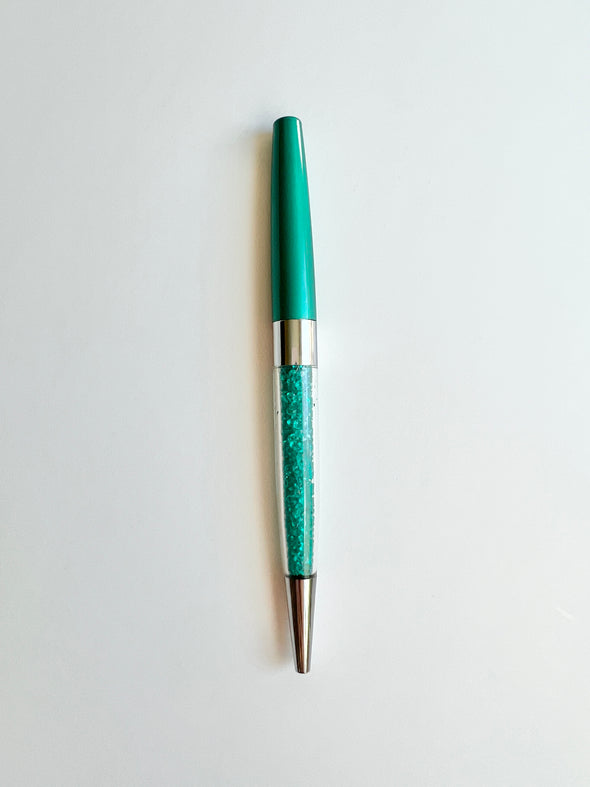 Turquoise Dark Green Crystal Ballpoint Pen