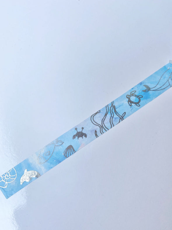 Into the Sea Silver Foil Washi Tape