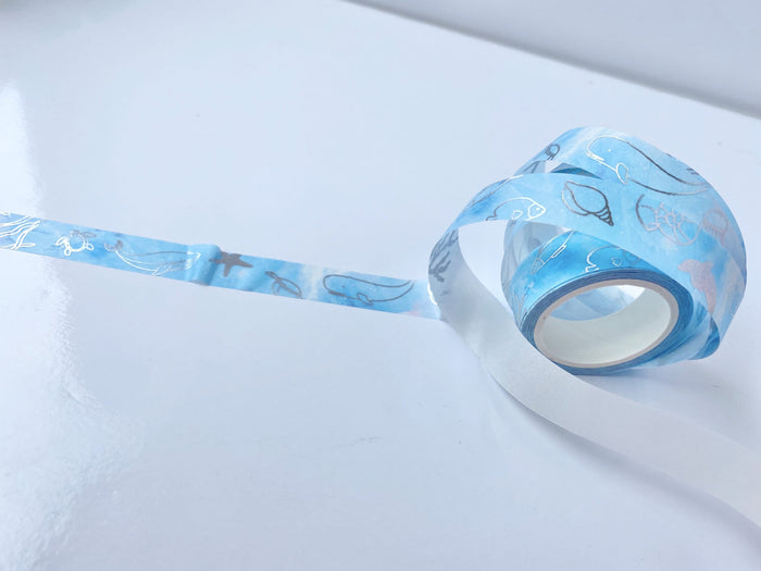 Into the Sea Silver Foil Washi Tape