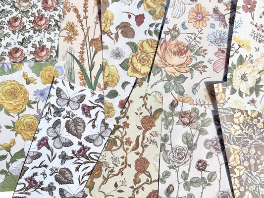 Fall Floral Scrapbook Paper Set - 60 sheets