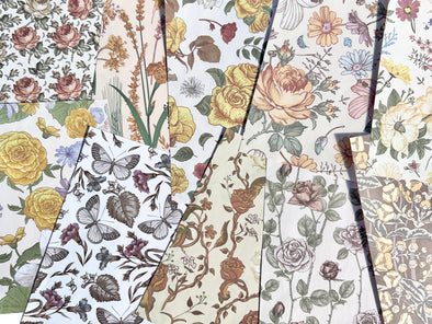 Fall Floral Scrapbook Paper Set - 60 sheets