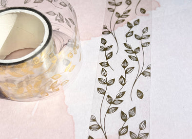 Gold Foil Decorative Leaf Washi Tape