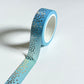 Set of 2 - Blue Gradient Dot and Blue Stars Silver Foil Washi Tape