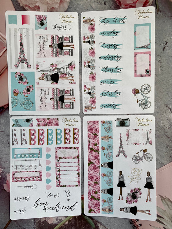 Spring in Paris Matte Stickers Kit - 4 Sheets