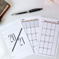 Dated Yearly Minimalist Black 2026 Monthly Inserts