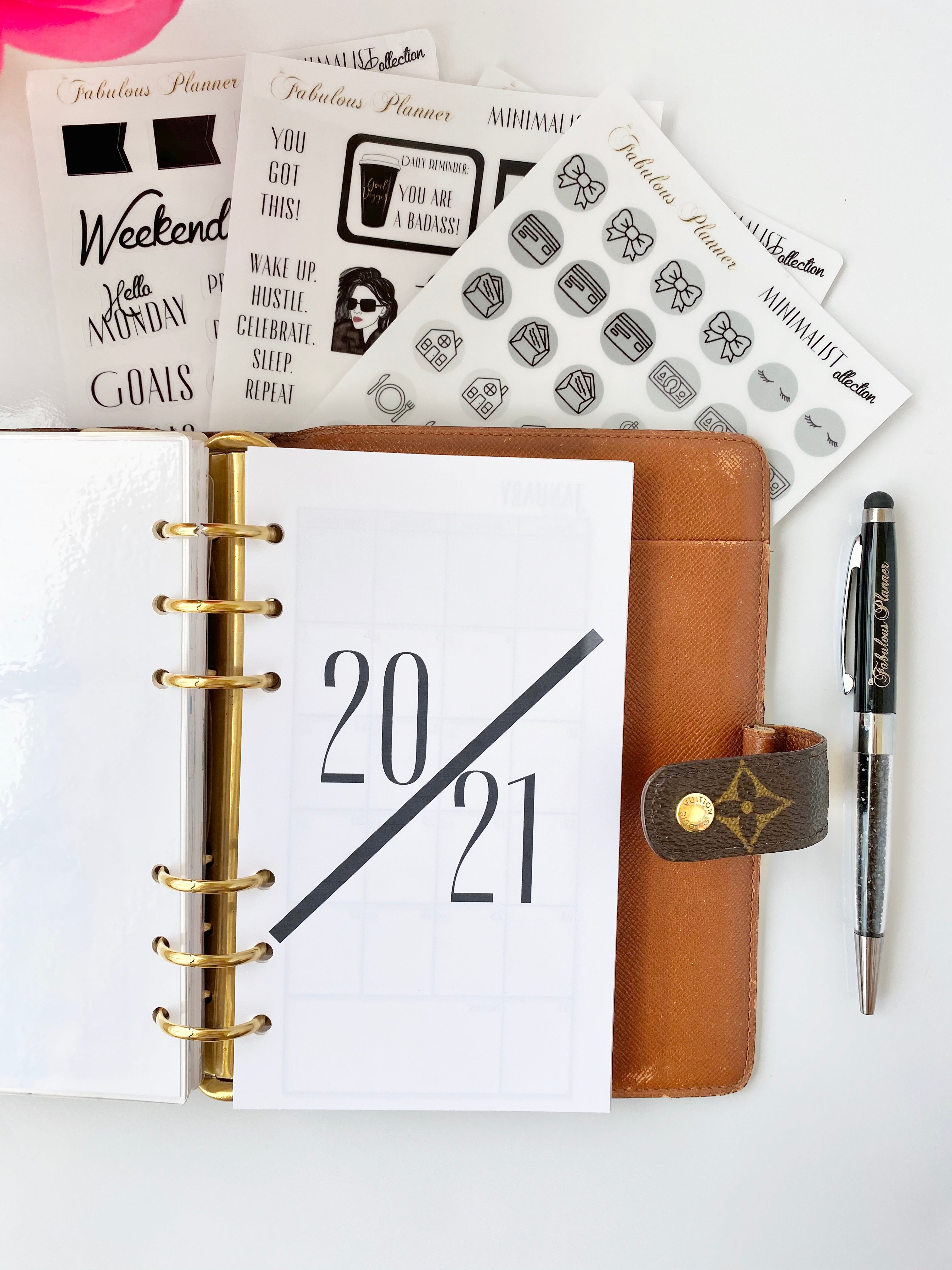 2023 Daily Planner, Minimal Set Up with Louis Vuitton Inserts