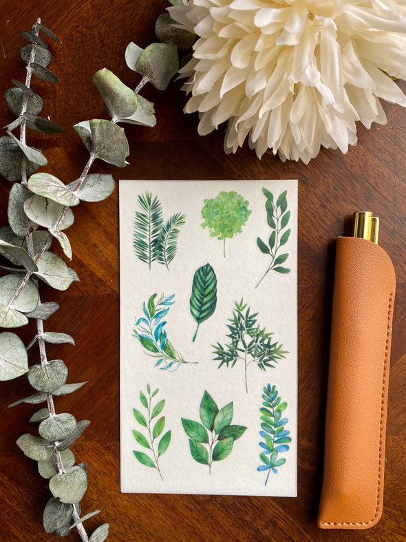 Tropical Plants Clear Planner Stickers - Set of 6