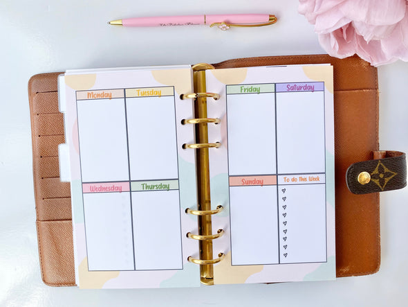 Cotton Candy Planner Weekly Inserts