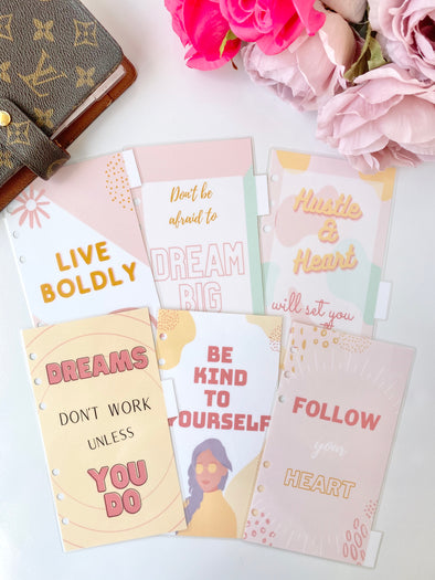 Pastel Dreams Motivational Dividers - Set of 6