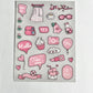 Set of 3 Pink Sparkle Clear Sticker Kit