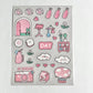 Set of 3 Pink Sparkle Clear Sticker Kit