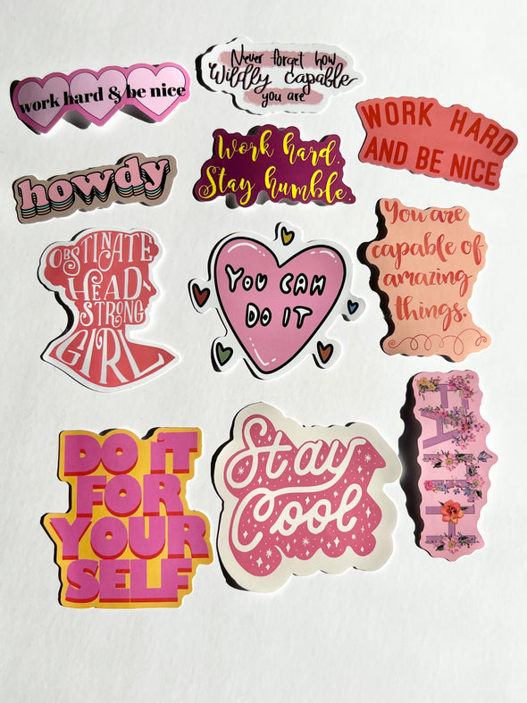 Vision Board Die Cuts with Motivational Quotes Stickers Set