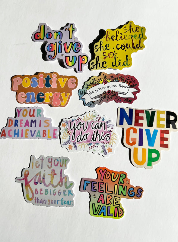 Vision Board Die Cuts with Motivational Quotes Stickers Set