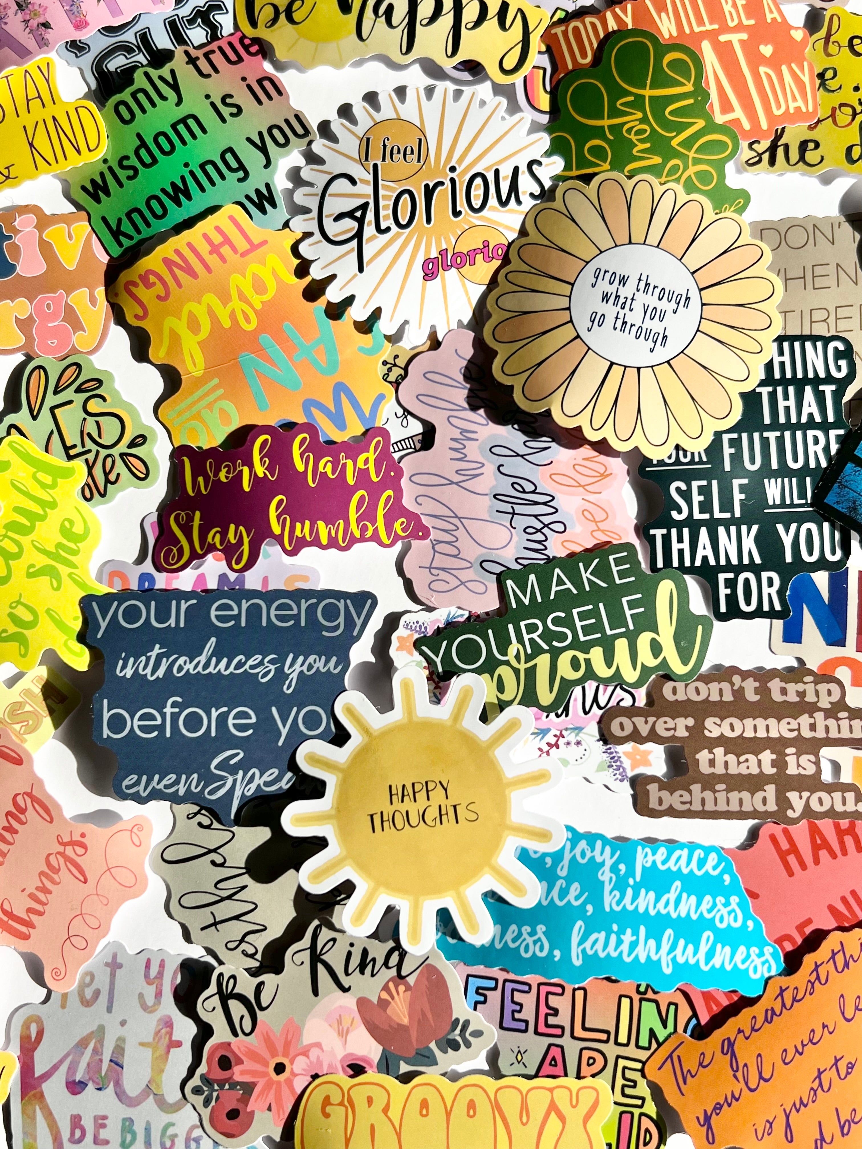 Vision Board Die Cuts with Motivational Quotes Stickers Set