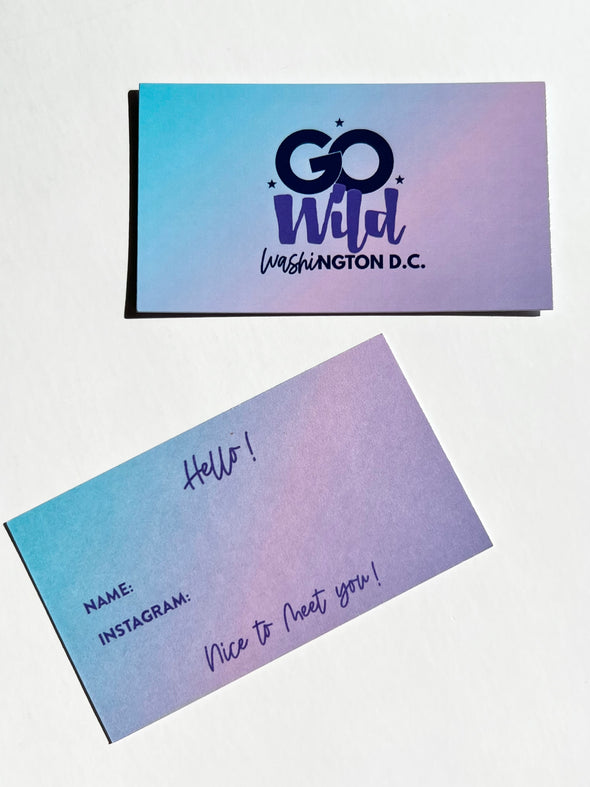Go Wild D.C. Introduction Cards