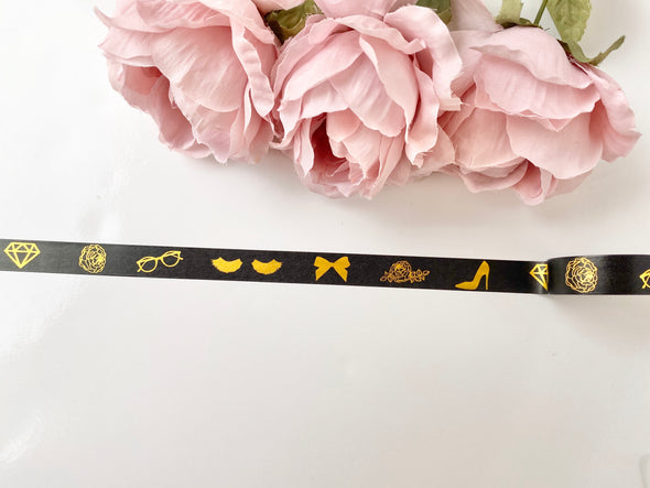 Goal Digger Black and Gold Foil Tape