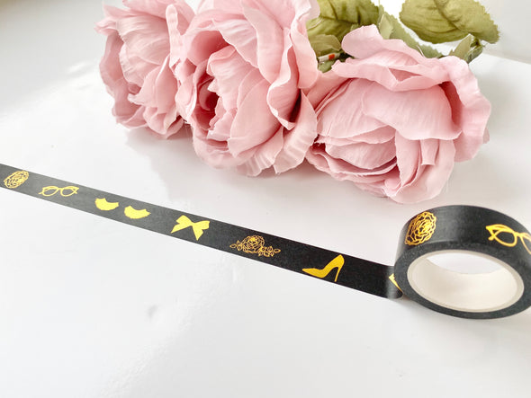 Goal Digger Black and Gold Foil Tape