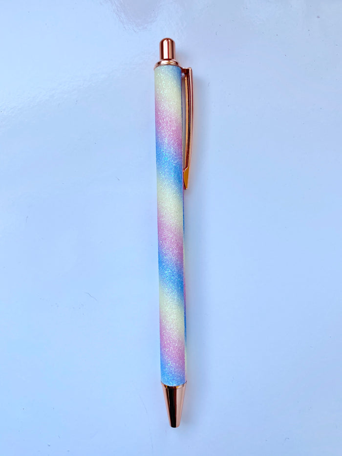 Rainbow Pastel Glittler Ballpoint Pen