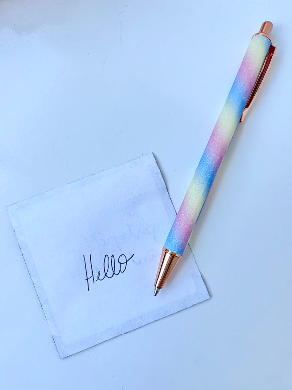 Rainbow Pastel Glittler Ballpoint Pen