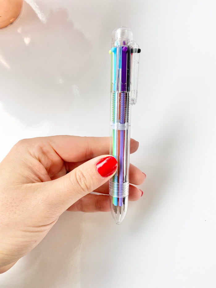 Multicolor Pen in One, Ballpoint Pen 4-in-1 Multi Colored Pens,  Retractable