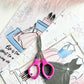 Foldable Pink Craft Scissors