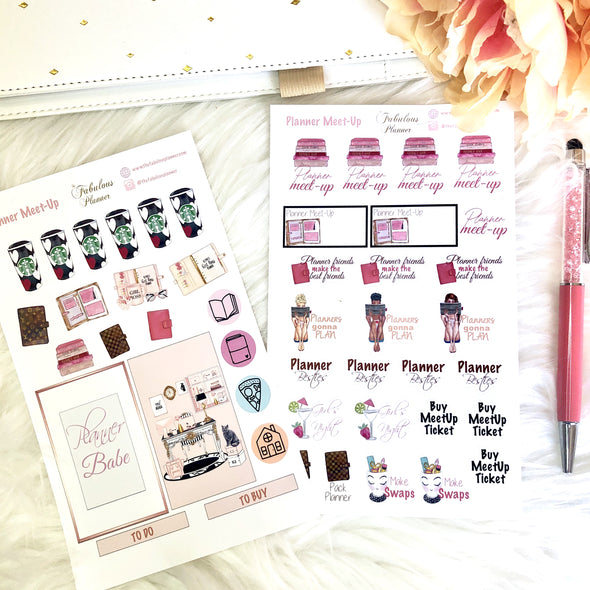 Planner Meet Up Stickers - 2 Sheets