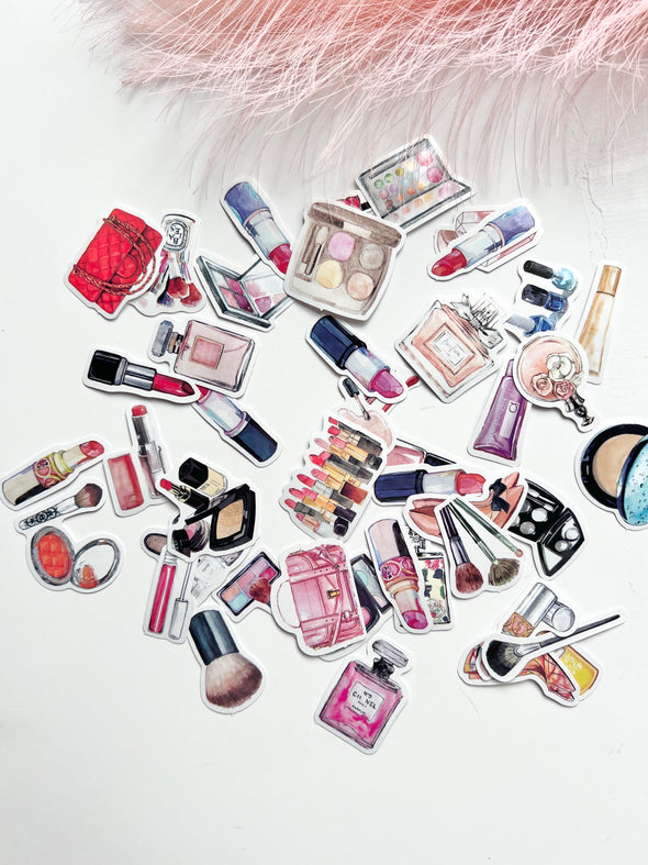 Glam Closet MakeUp Die Cut Stickers Set