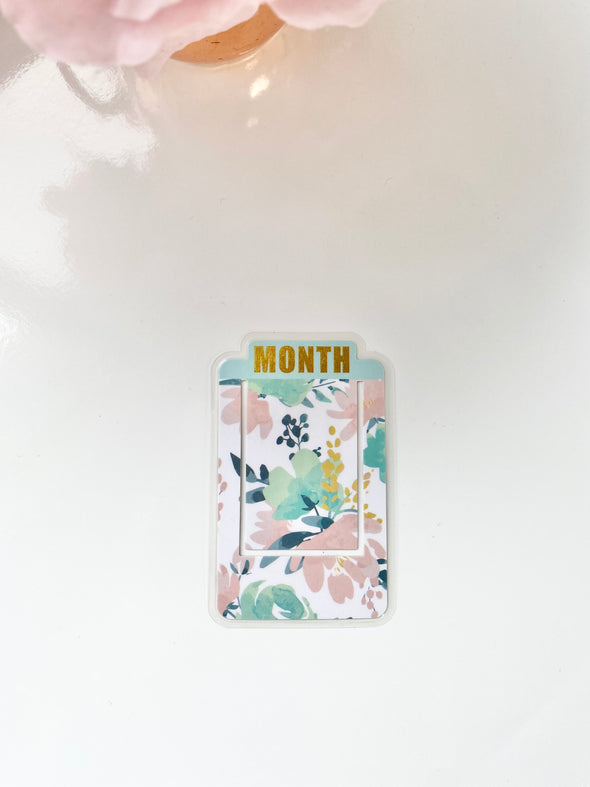 Month Gold Foil Bookmark