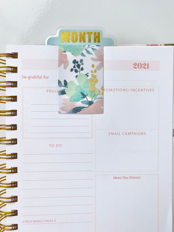Month Gold Foil Bookmark