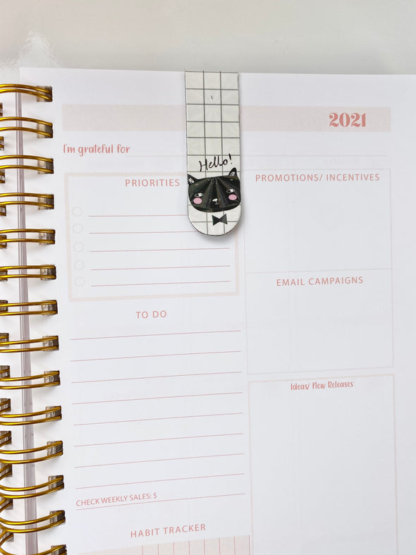 Set of 6 Cats Magnetic Bookmarks