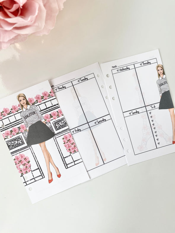 Spring in Paris Weekly Inserts Planner Pages
