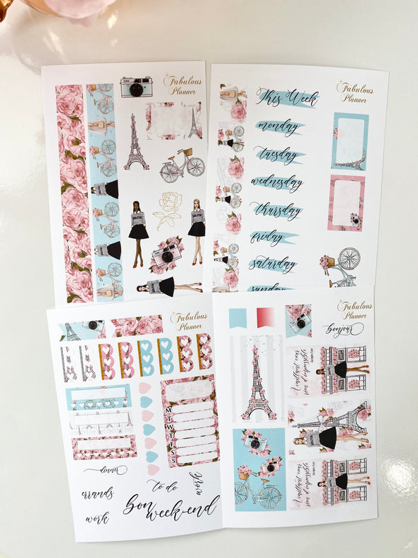Spring in Paris Matte Stickers Kit - 4 Sheets