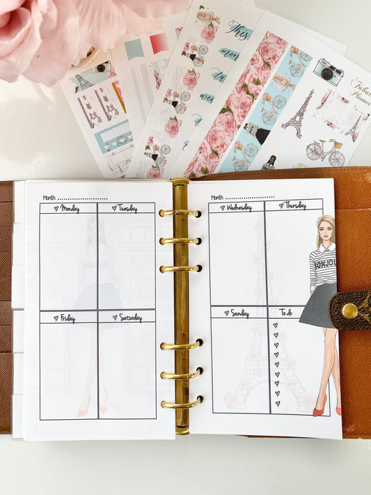 Spring in Paris Weekly Inserts Planner Pages