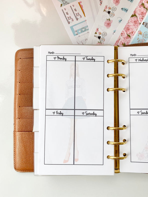 Spring in Paris Weekly Inserts Planner Pages
