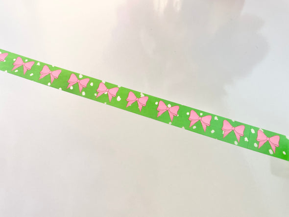 Live Colorfully Collection Pink Bow Green Washi Tape