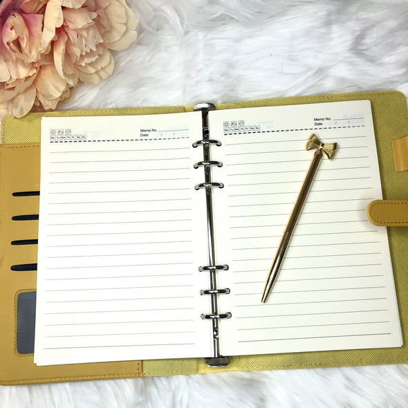 Faux Leather Colorful Ring Planner