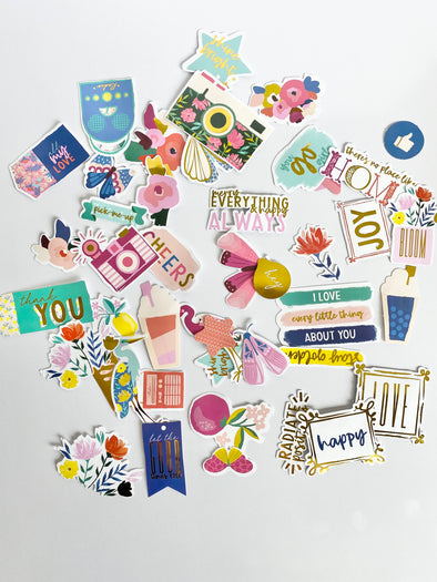Gold Foil Scrapbook Collage Die Cuts